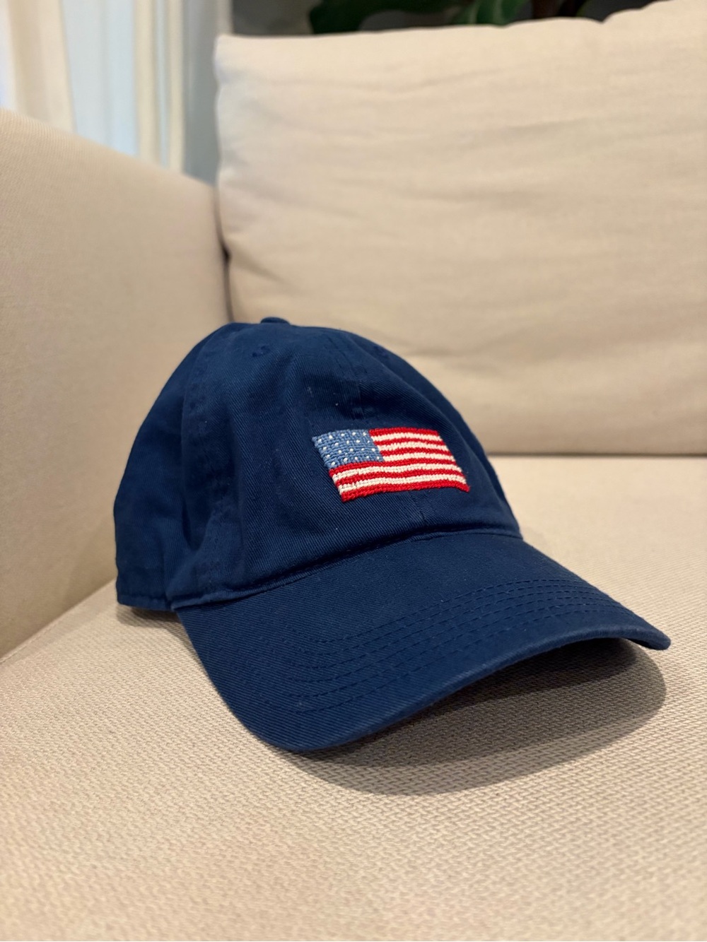 Smathers & Branson Men’s Blue American Flag Needlepoint Hat